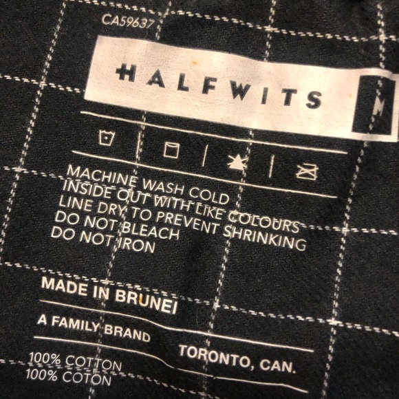 Navy  and white checked cotton flannel new mens’ shirt, medium - Picture 4 of 6